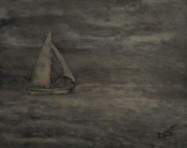 Painting titled "Contemporary Seasca…" by Queennoble Dr. Elle Ramirez, Original Artwork, Acrylic Mounted on Wood Panel