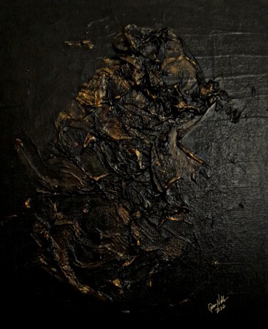 Painting titled "Black" by Queennoble Dr. Elle Ramirez, Original Artwork, Acrylic Mounted on Wood Panel