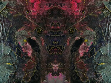 Malerei mit dem Titel "Vlinder: Psychedeli…" von Queennoble Dr. Elle Ramirez, Original-Kunstwerk, Acryl Auf Holzplatte monti…