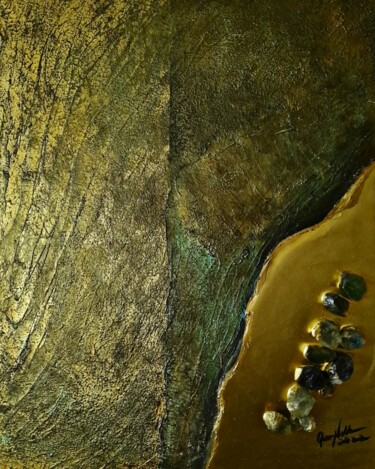 Painting titled "Jade: Mixed Media C…" by Queennoble Dr. Elle Ramirez, Original Artwork, Acrylic Mounted on Wood Panel