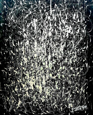Картина под названием "Drops" - Queennoble Dr. Elle Ramirez, Подлинное произведение искусства, Акрил Установлен на Деревянна…