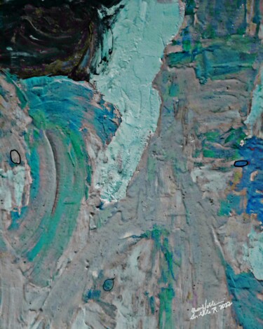 Картина под названием "Ice" - Queennoble Dr. Elle Ramirez, Подлинное произведение искусства, Акрил Установлен на Деревянная…