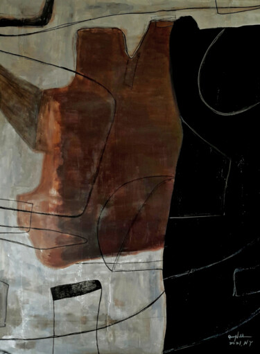 Картина под названием "Rhino Boss" - Queennoble Dr. Elle Ramirez, Подлинное произведение искусства, Акрил Установлен на artw…