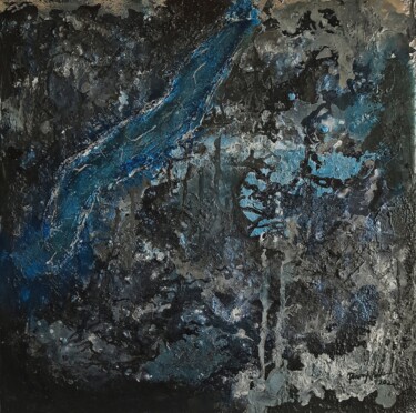 Malerei mit dem Titel "Blue" von Queennoble Dr. Elle Ramirez, Original-Kunstwerk, Acryl Auf Holzplatte montiert