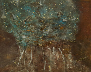 Pintura titulada "Rustic Abstract Wal…" por Queennoble Dr. Elle Ramirez, Obra de arte original, Acrílico Montado en Bastidor…