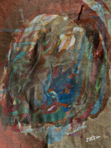 Pintura intitulada "Abstrait Swirl" por Queennoble Dr. Elle Ramirez, Obras de arte originais, Aquarela