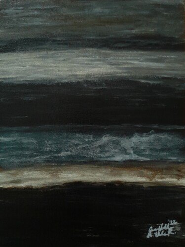 Schilderij getiteld "Seascape Abstract A…" door Queennoble Dr. Elle Ramirez, Origineel Kunstwerk, Acryl