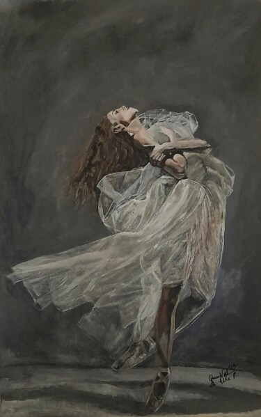 Pintura titulada "La Ballerina - The…" por Queennoble Dr. Elle Ramirez, Obra de arte original, Acrílico Montado en Panel de…