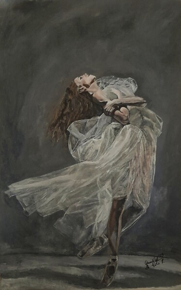 Pittura intitolato "La Ballerina - The…" da Queennoble Dr. Elle Ramirez, Opera d'arte originale, Acrilico Montato su Pannell…