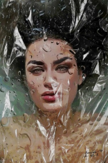 Картина под названием "Drowning" - Queennoble Dr. Elle Ramirez, Подлинное произведение искусства, Масло Установлен на Деревя…