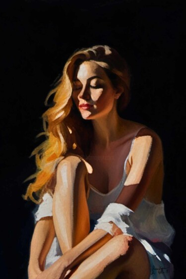 Painting titled "Laura" by Queennoble Dr. Elle Ramirez, Original Artwork, Oil