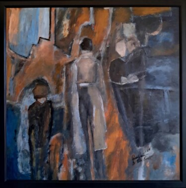 Pittura intitolato "Society People Figu…" da Queennoble Dr. Elle Ramirez, Opera d'arte originale, Acrilico