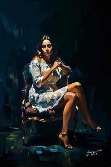 Картина под названием "The Modern Cinderel…" - Queennoble Dr. Elle Ramirez, Подлинное произведение искусства, Масло Установл…