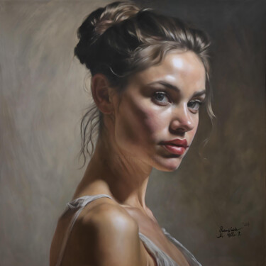 Картина под названием "Woman Portrait Anto…" - Queennoble Dr. Elle Ramirez, Подлинное произведение искусства, Масло Установл…