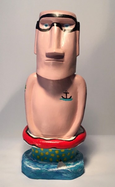 Moaï. Statuette personnalisable 6 Sculpture intitulée "Moaï. Statuette per…" par Quentin Saint Roman, Œuvre d'art originale, Coulage