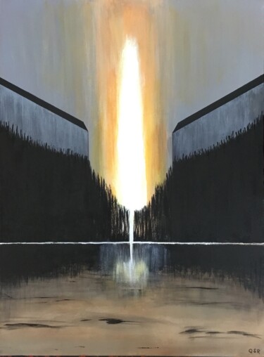 Malerei mit dem Titel "Appel du large 3" von Quentin Saint Roman, Original-Kunstwerk, Acryl