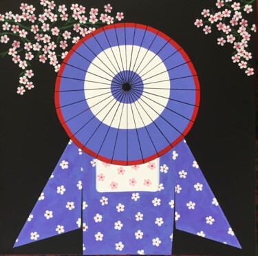 Peinture intitulée "Kimono et OBI 2" par Quentin Saint Roman, Œuvre d'art originale, Acrylique Monté sur Châssis en bois