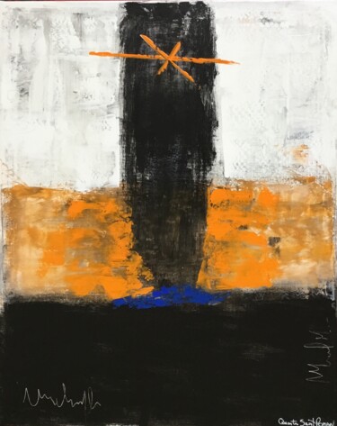 Painting titled "Figures Singulières…" by Quentin Saint Roman, Original Artwork, Acrylic Mounted on Wood Stretcher frame
