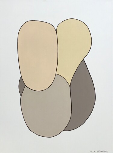 Painting titled "Figures Minimaliste…" by Quentin Saint Roman, Original Artwork, Acrylic Mounted on Wood Stretcher frame
