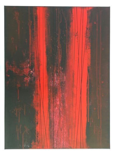 绘画 标题为“Rouge et Noir 2” 由Quentin Saint Roman, 原创艺术品, 丙烯 安装在木质担架架上