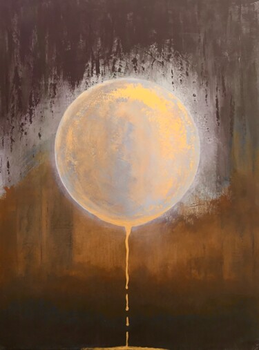 Peinture intitulée "La Sphère d'Or 1" par Quentin Saint Roman, Œuvre d'art originale, Acrylique