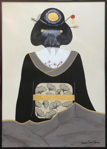 Pintura intitulada "Kimono et OBI 7" por Quentin Saint Roman, Obras de arte originais, Acrílico