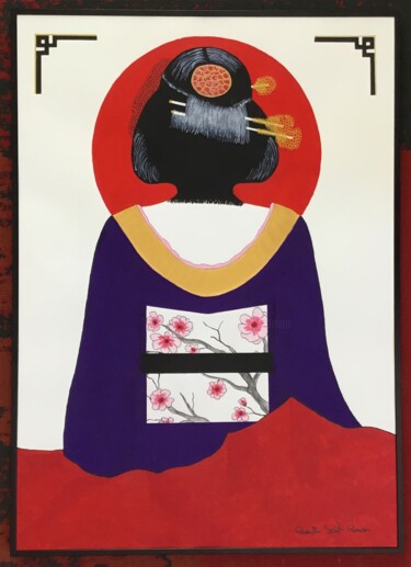 Peinture intitulée "Kimono et OBI 13" par Quentin Saint Roman, Œuvre d'art originale, Acrylique