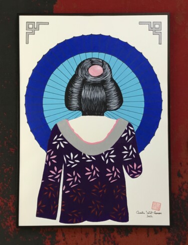 "Kimonos et OBI  14" başlıklı Tablo Quentin Saint Roman tarafından, Orijinal sanat, Akrilik