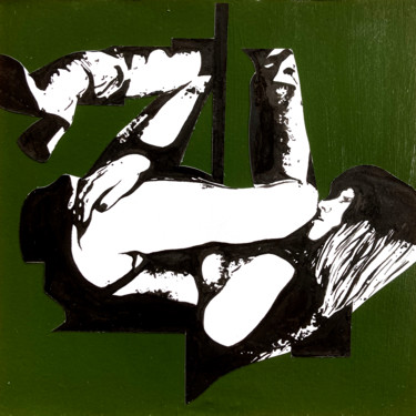 Peinture intitulée "Posture (2)" par Quentin Dupont, Œuvre d'art originale, Encre