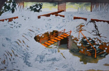 Peinture intitulée "Raccourci (pour pay…" par Quentin Geslan, Œuvre d'art originale, Huile Monté sur Châssis en bois