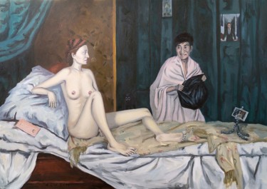 Painting titled "Hommage à Manet #2" by Quentin Liu, Original Artwork, Oil