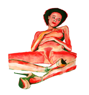 Peinture intitulée "nue" par Kevin Bolliet, Œuvre d'art originale