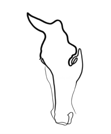 图画 标题为“cheval” 由Quibe, 原创艺术品, 墨