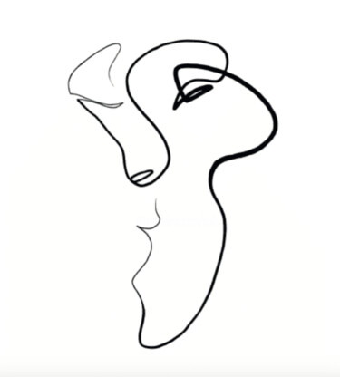 Rysunek zatytułowany „Baiser ce fil mince” autorstwa Quibe, Oryginalna praca, Atrament