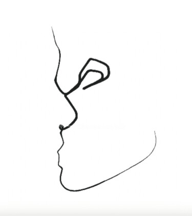 Dibujo titulada "Baiser ce n’est rien" por Quibe, Obra de arte original, Tinta