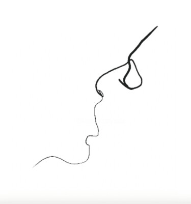 Rysunek zatytułowany „Baiser on s’embrasse” autorstwa Quibe, Oryginalna praca, Atrament