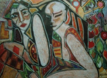 Peinture intitulée "1999_LA__PART_DE_L_…" par Régine Quidu, Œuvre d'art originale