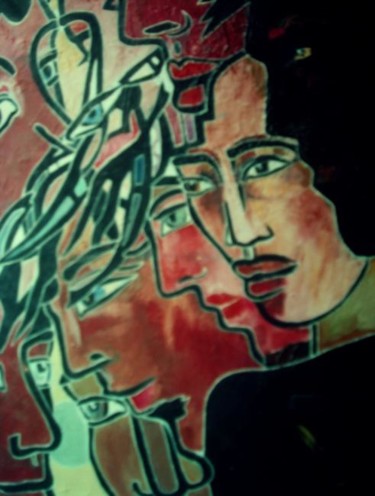 Peinture intitulée "1995_différences.JPG" par Régine Quidu, Œuvre d'art originale