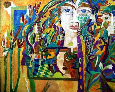 Peinture intitulée "sans titre" par Régine Quidu, Œuvre d'art originale, Huile