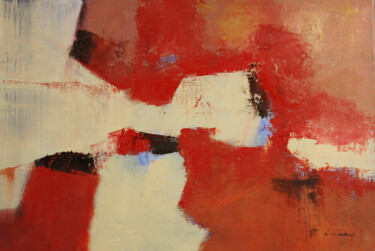 Peinture intitulée "Terre rouge" par Daniel Quievreux, Œuvre d'art originale, Huile