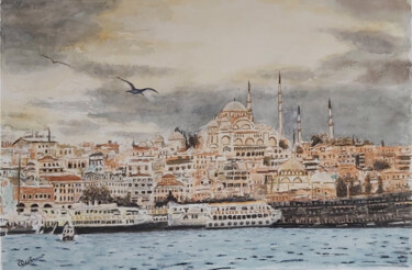 Painting titled "ESTAMBUL" by Quin, Original Artwork, Watercolor