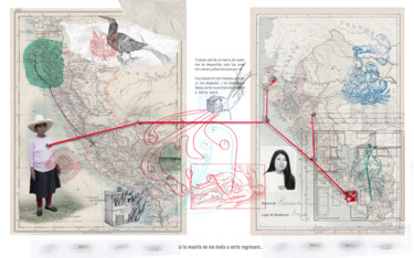 Collages titulada "Tierra Ajena" por Raul Quiroga Florez, Obra de arte original, Collages