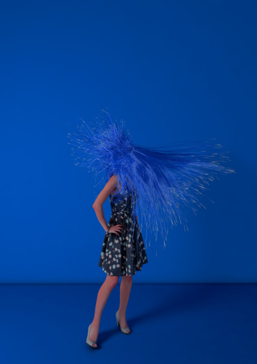Arte digitale intitolato "Cheveux bleu.jpg" da Quoc-Tu Nguyen, Opera d'arte originale