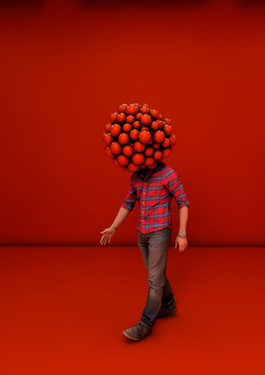 Digitale Kunst mit dem Titel "Sphères rouge.jpg" von Quoc-Tu Nguyen, Original-Kunstwerk