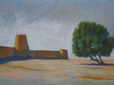 Painting titled "The fort" by Qusay Alawami, Original Artwork, Oil