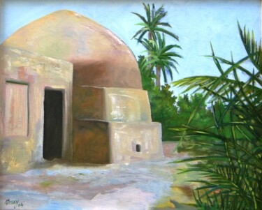 Painting titled "old house" by Qusay Alawami, Original Artwork, Oil