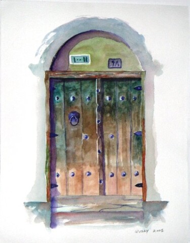 Картина под названием "Door2" - Qusay Alawami, Подлинное произведение искусства, Масло
