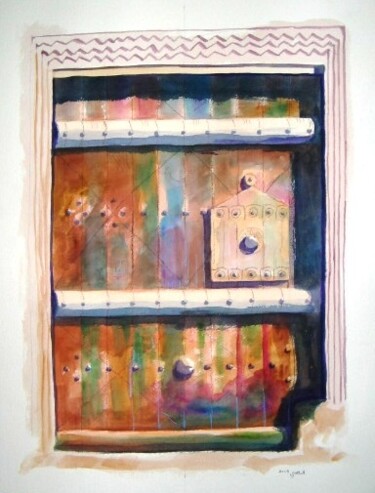 Painting titled "Door4" by Qusay Alawami, Original Artwork, Oil