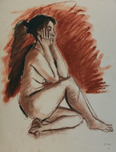 Рисунок под названием "NR N° 4" - R. Cavalié, Подлинное произведение искусства, Мел
