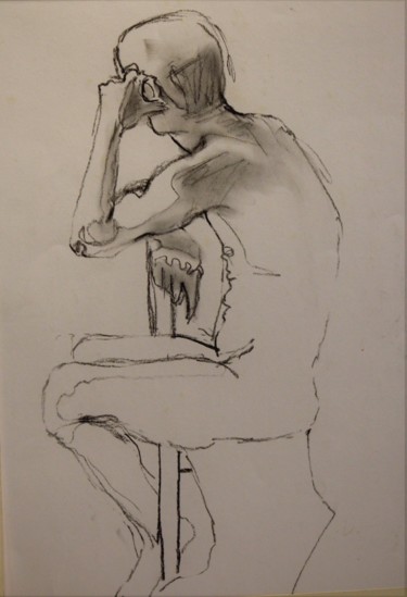 Drawing titled "N.R. N° 26" by R. Cavalié, Original Artwork, Conté